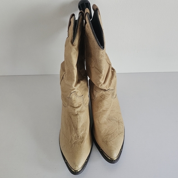 Dingo Vintage 80's Slouchy Tan Nubuck Cowboy Wester Women's Boots Size 6.5M - Picture 5 of 16